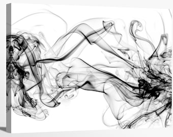 Abstract Art Black and White Ink Dynamic Smoke Pattern Poster Art Print Modern Framed Canvas Print Wall Art Office Decor Home Decorations