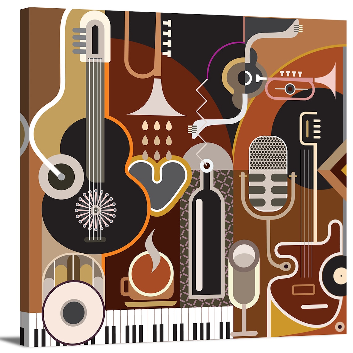 Modern Abstract Music Pop Art Musical Instrument Geometric Etsy