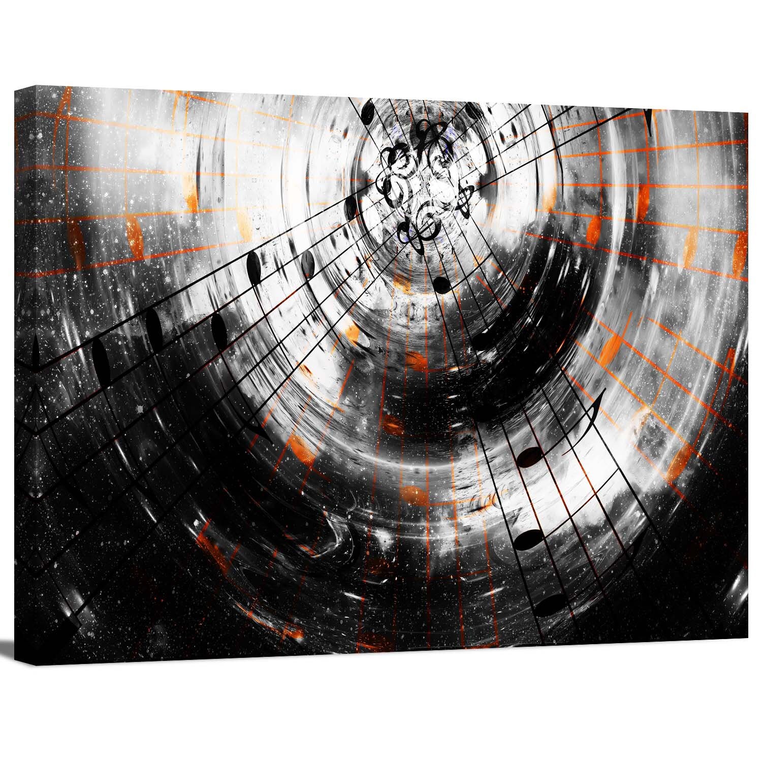 Modern Abstract Black and White Music Notes and Music Speaker Etsy