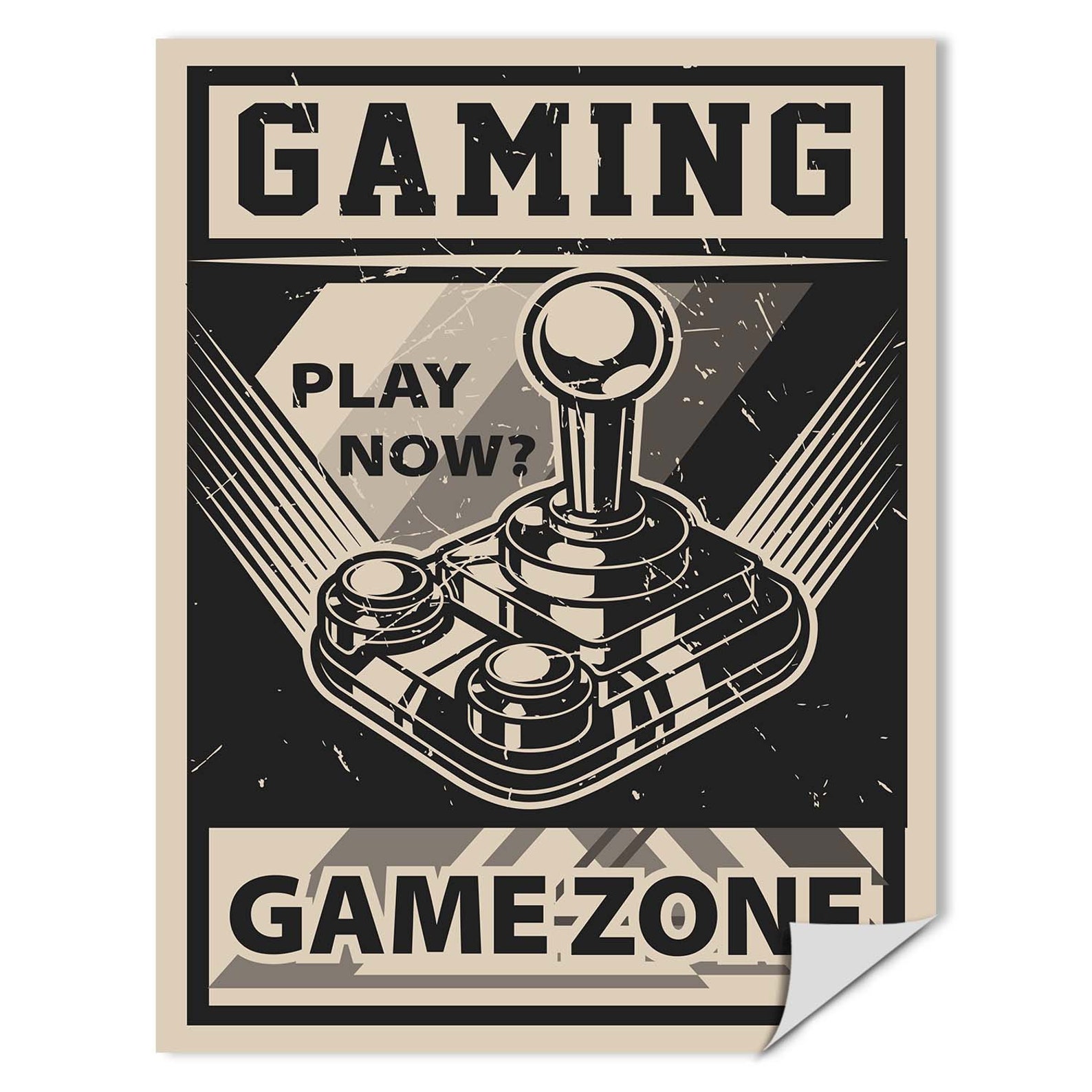 Vintage Gaming Zone Poster Print Video Game Joystick Etsy