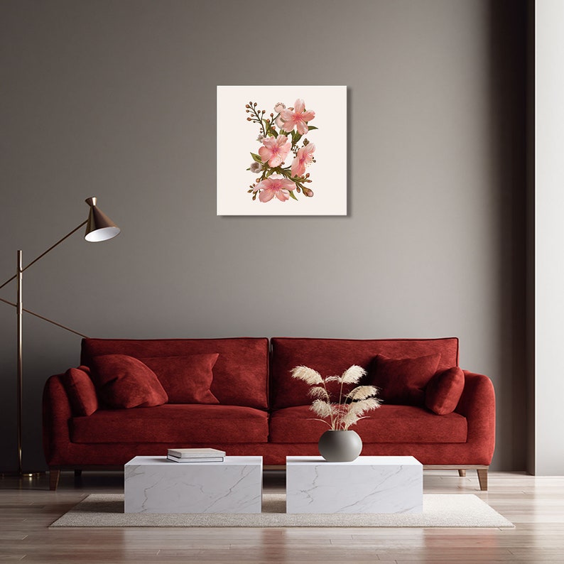 Cherry Blossom Japanese Painting Nature Artwork Framed Canvas - Etsy