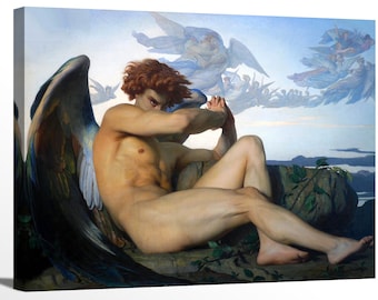 The Fallen Angel Painting 1868 by Alexandre Cabanel Classic Fine Art Print Gallery Artwork Framed Canvas Print Wall Art Office