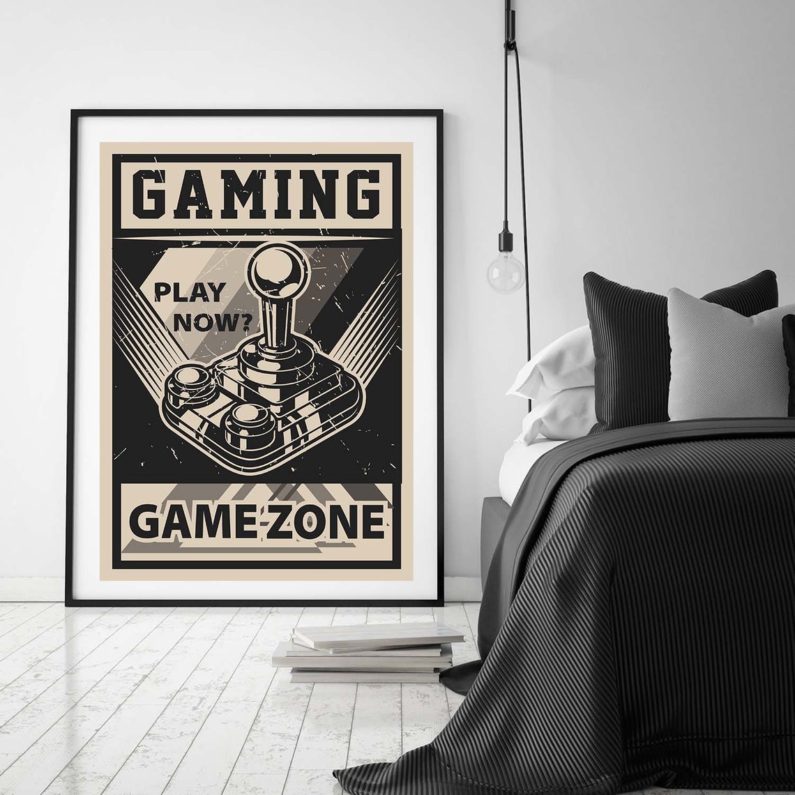 Vintage Gaming Zone Poster Print Video Game Joystick Etsy
