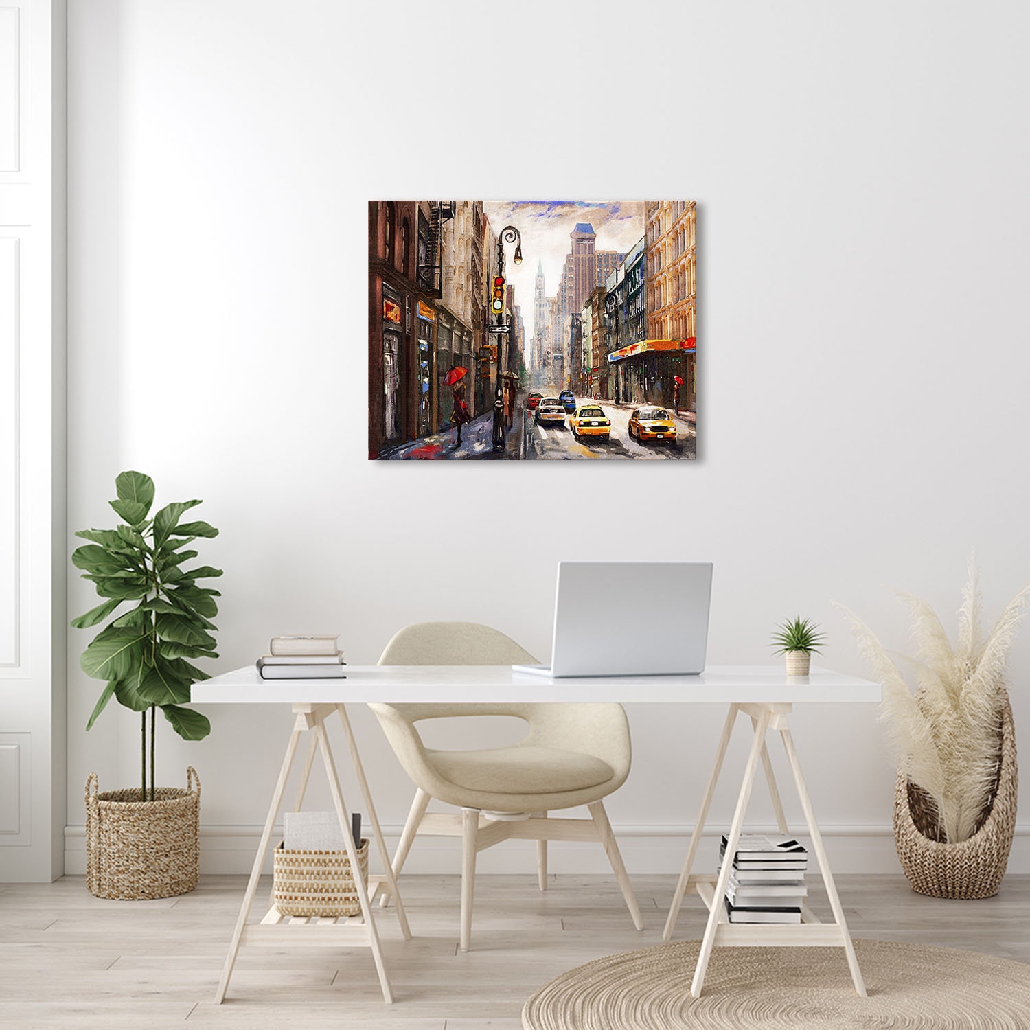 Street View of New York City USA Cityscape Oil Painting Print - Etsy