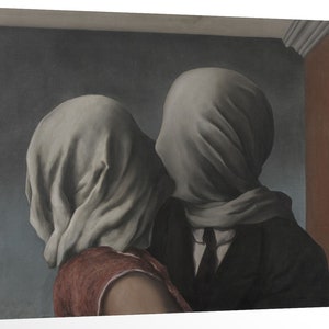 The Lovers II, 1928 by Rene Magritte Famous Art Print Painting Couple Kiss Romantic Art for Bedroom Special Valentine Gift for 2021