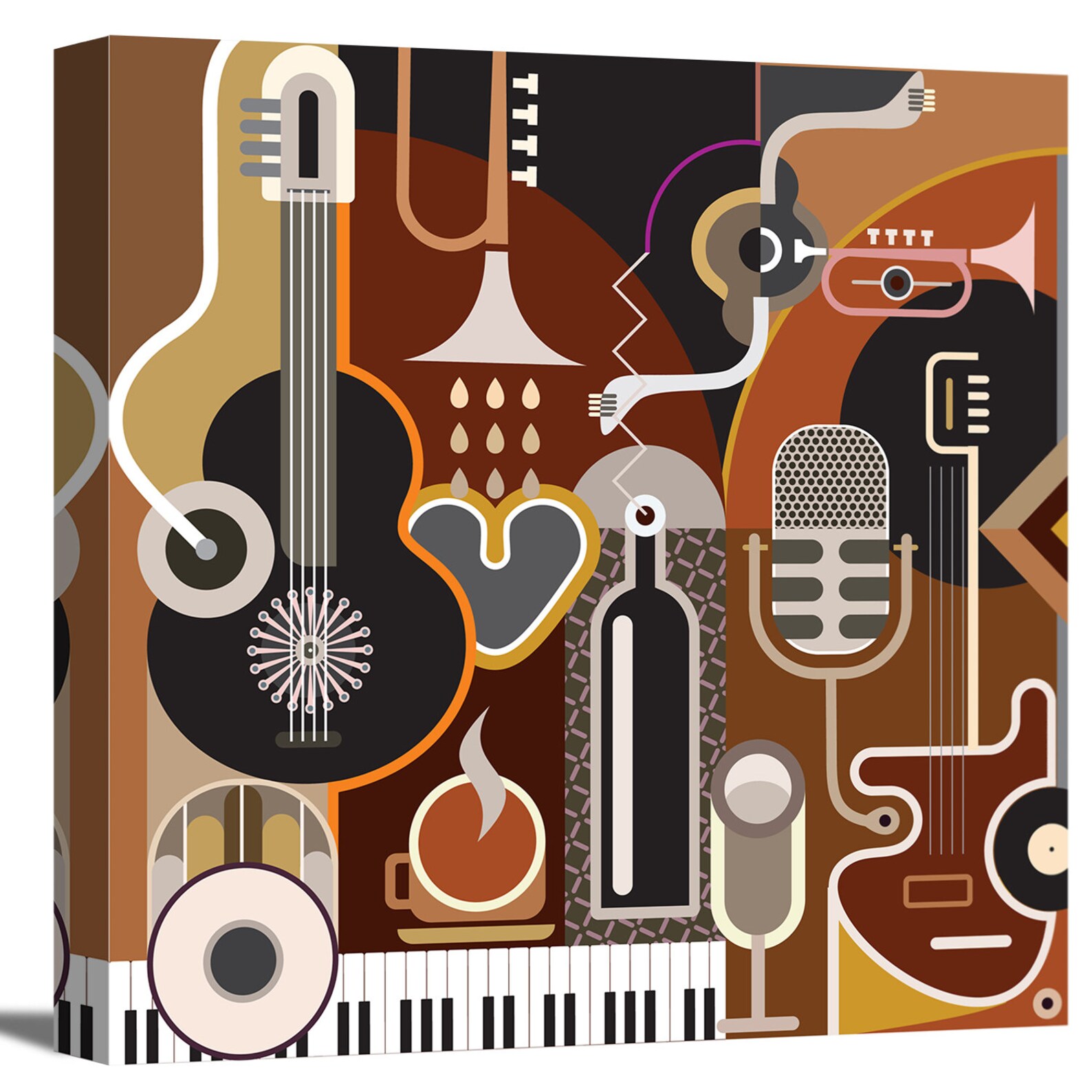 Modern Abstract Music Pop Art Musical Instrument Geometric Etsy