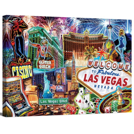 Las Vegas Pop Art by P.D. Moreno Landscape US Cityscape Large 