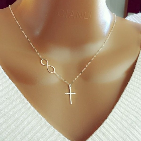 Birthday Gift For Her, Infinity Cross Necklace, Gift For Mom, Grandma Gift, Christmas Gift