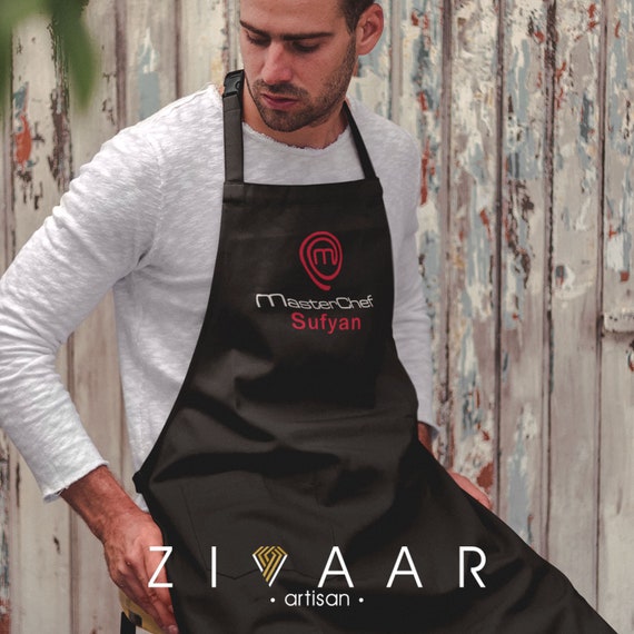 Cooking,Baking Apron. Personalised Embroidered Black Apron Masterchef,Chef 