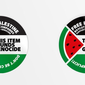 Boycott Products Sticker Free Palestine Free Gaza Boycott Israeli ...