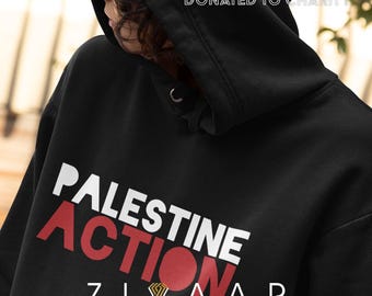 Moletom com capuz Palestine Action Hoodie Ativista com logotipo em negrito Apoie a Justiça e a Liberdade