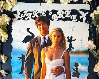 Wedding Guest Book Photo Puzzle, Custom Wedding Guest Book Photo Puzzle, Guest Book Jigsaw Puzzle Pieces Wedding