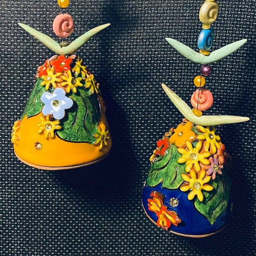 Ceramic Hanging Bells House Motives. Room and Garden Etsy
