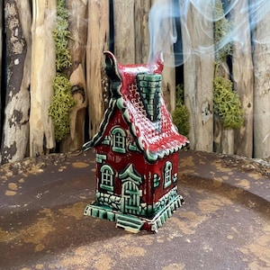 Clay Vintage incense house.Ceramic handmade incense holders.Incense cone burner home decor. Fragrances.Unique interior detail,original gift