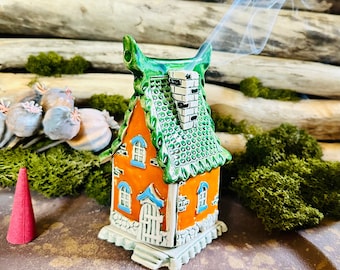 Handmade ceramic incense holder.Incense cone burner. home decor.Home Fragrances.Original interior detail, nice gift