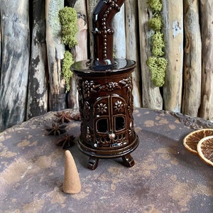 Ceramic Incense holder.Original gift.Ceramic Oven Incense cone burner home decor.Home fragrances.Incense cone burner,  fine craft clay