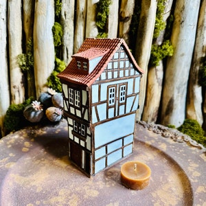 Original Unique Handmade ceramic candlesticks in the form of miniature replicas of real European historic buildings Pottery art with love image 1