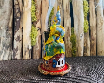 Handmade Ceramic Incense Cone Burner, Unique Home Decor