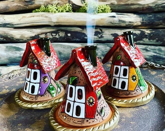 Incense holders-Original,unique  House .Handmade ceramic Summer Style.Incense cone burner home decor.Table decoration.Original.ClayLOVER