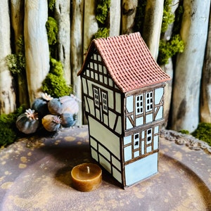 Original Unique Handmade ceramic candlesticks in the form of miniature replicas of real European historic buildings Pottery art with love image 3