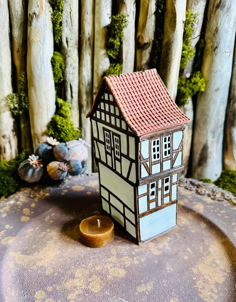 Original Unique Handmade ceramic candlesticks in the form of miniature replicas of real European historic buildings Pottery art with love image 3