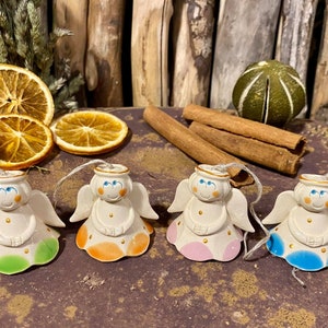 Handmade Angel ceramic bells. Room and Garden Decoration.Handmade ceramic wind chimes.Original unique gift.Angel bells miniatute gift.Bells