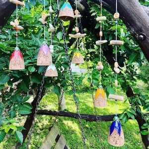 Ceramic hanging bells . Room and Garden Decor.Handmade.Unique wind chime bells original gift |wall hanging bells.Ceramic bells