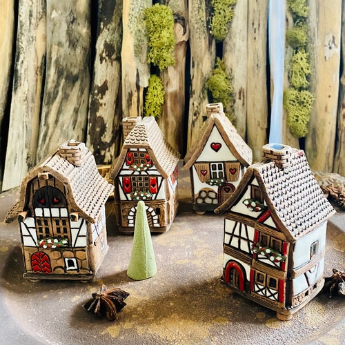 Ceramic Incense House. Handmade Incense Holders. Incense Cone Etsy