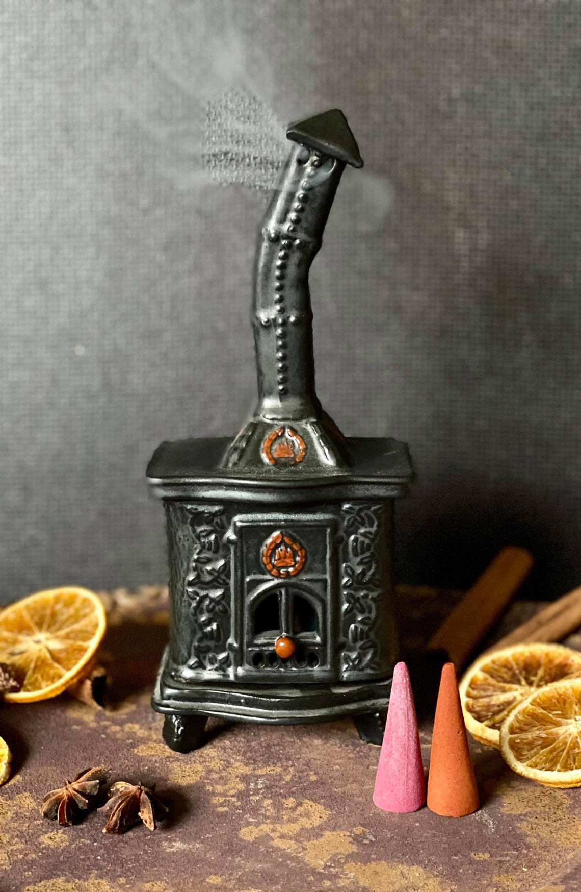 Handmade Incense cone holder. Ceramic Oven design. Incense Etsy