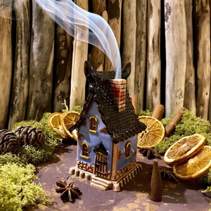 Incense house.Ceramic handmade incense holders. Incense cone burner home decor.Home Fragrances.Original interior detail,original gift