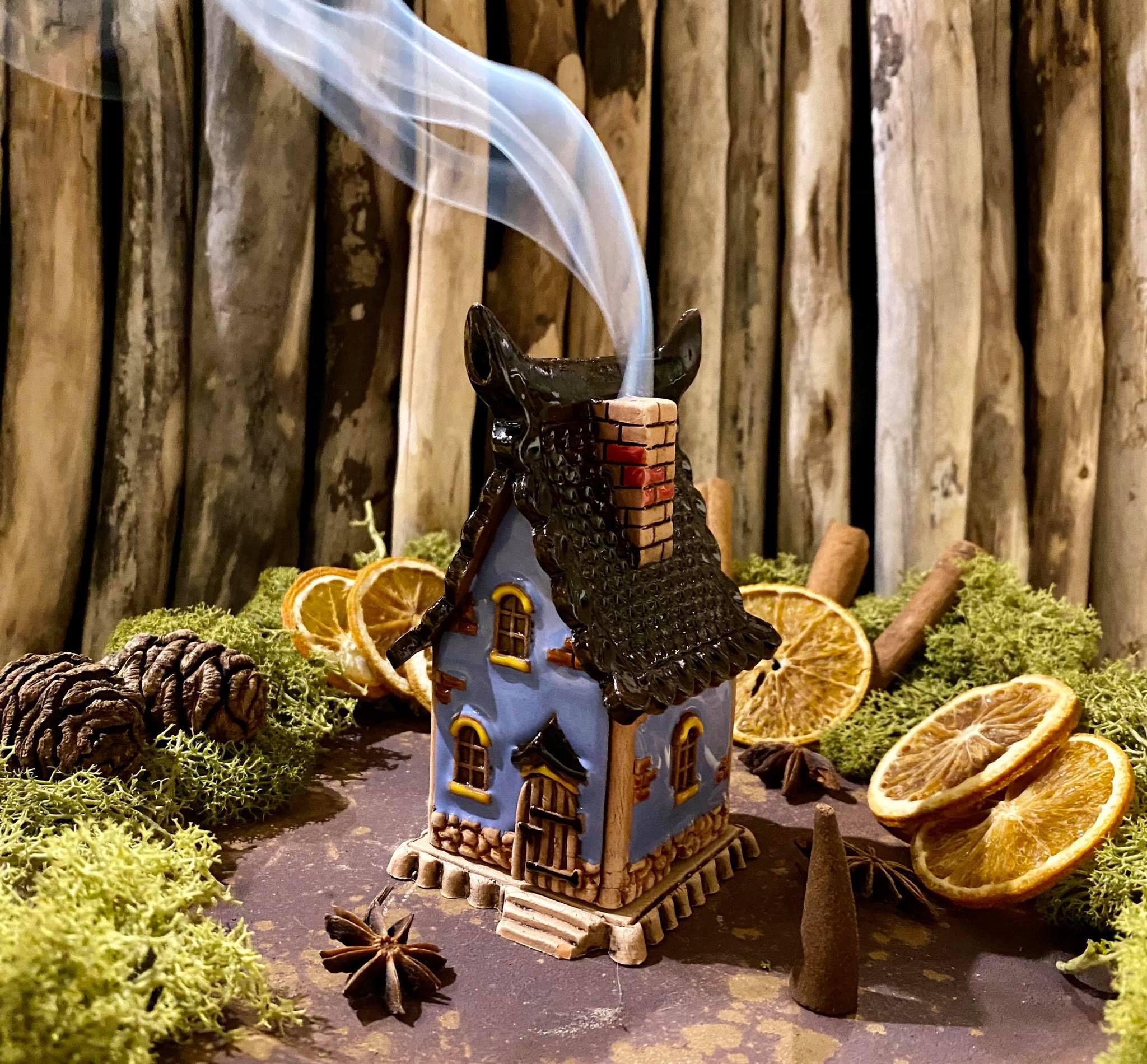 Handmade Ceramic Incense Burner House, Home Fragrance Decor - Etsy