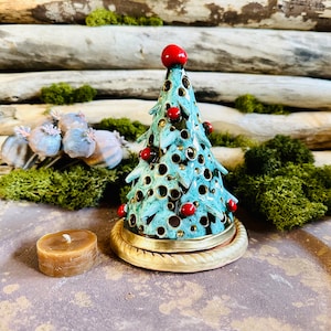 Ceramic Handmade Christmas Tree candle holder table decor.Handmade.Home decor.Christmas gift.Ceramic Tealight Candle Holder . Home decor