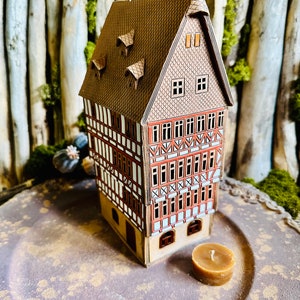 Tealight Candle Holder .Original Handmade Ceramic House.Home decor.Handmade.Ceramic house candle holder.Handmade.Clay.Pottery art with love image 1