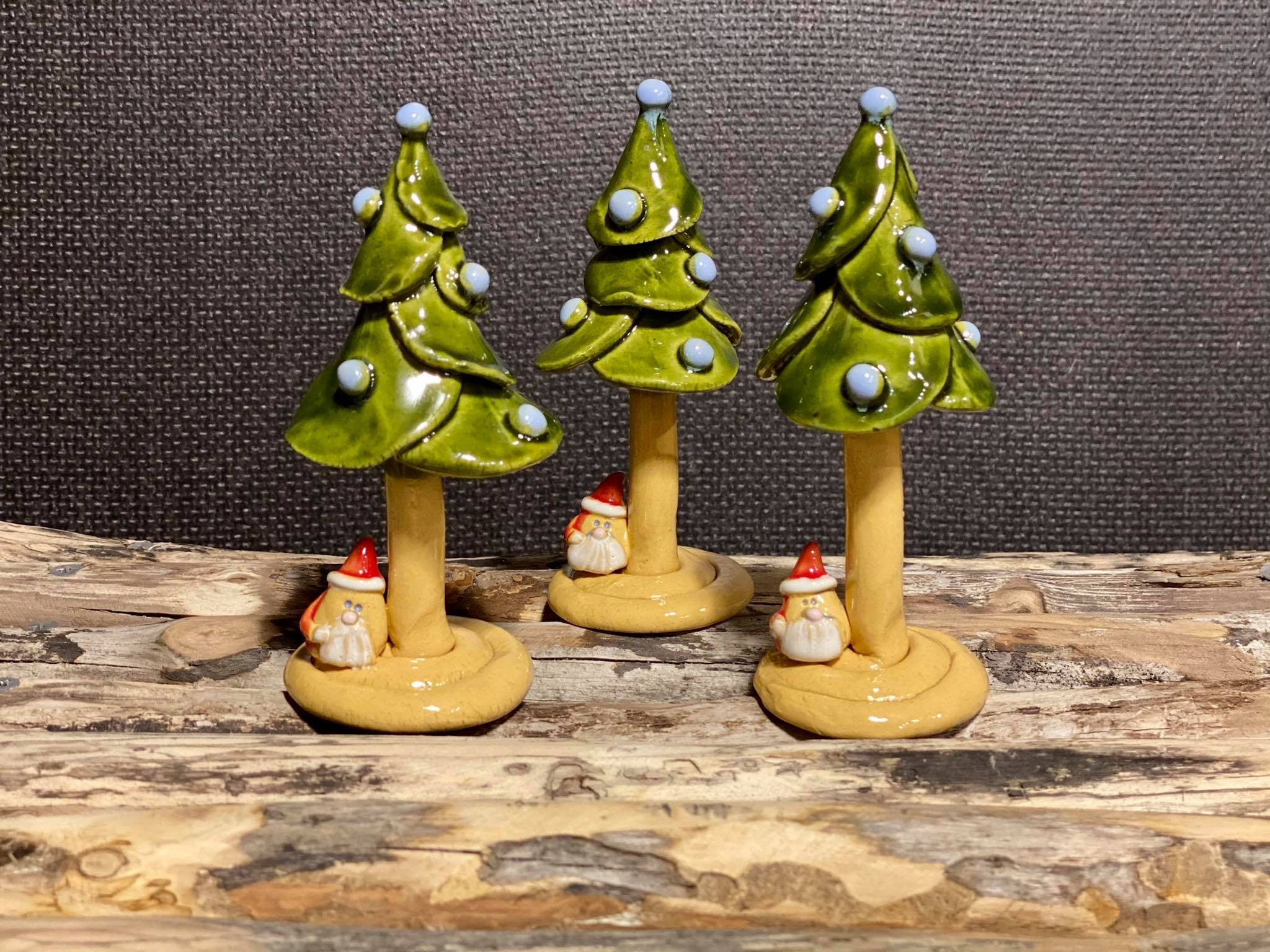 Ceramic Christmas tree figurines.Handmade ceramic Etsy