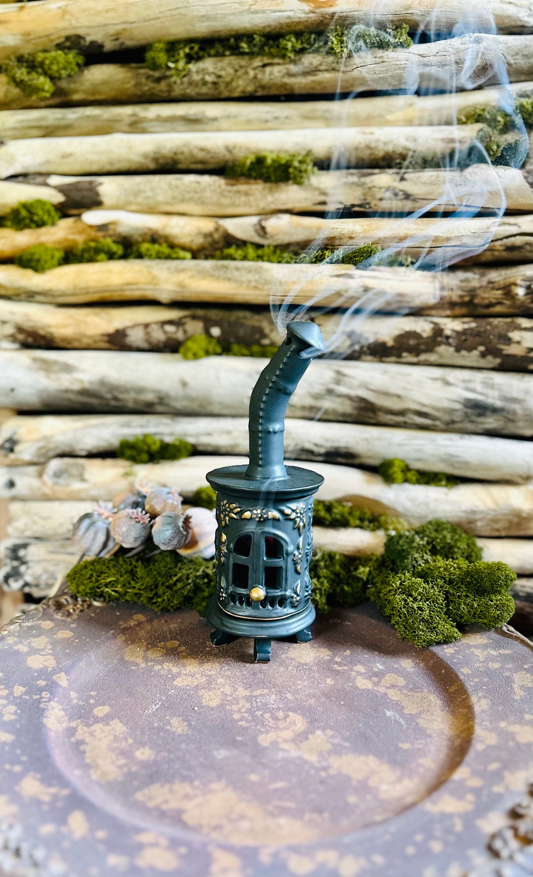彫刻・オブジェ Richardson CERAMIC INCENSE BURNER Ceramic Incense Holder.original Gift.ceramic Oven Incense