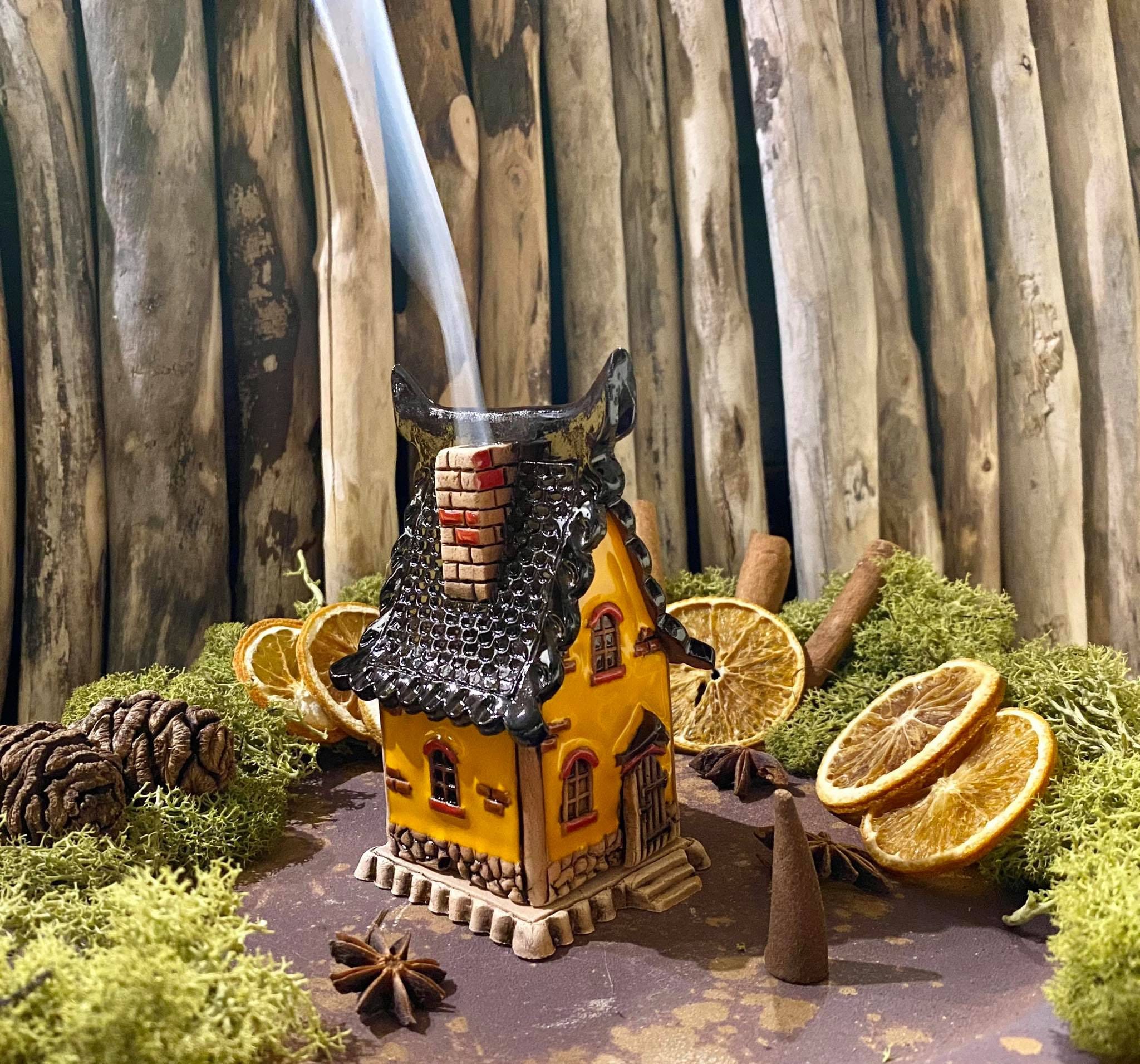 Ceramic Incense House. Handmade Incense Holders. Incense Cone Etsy