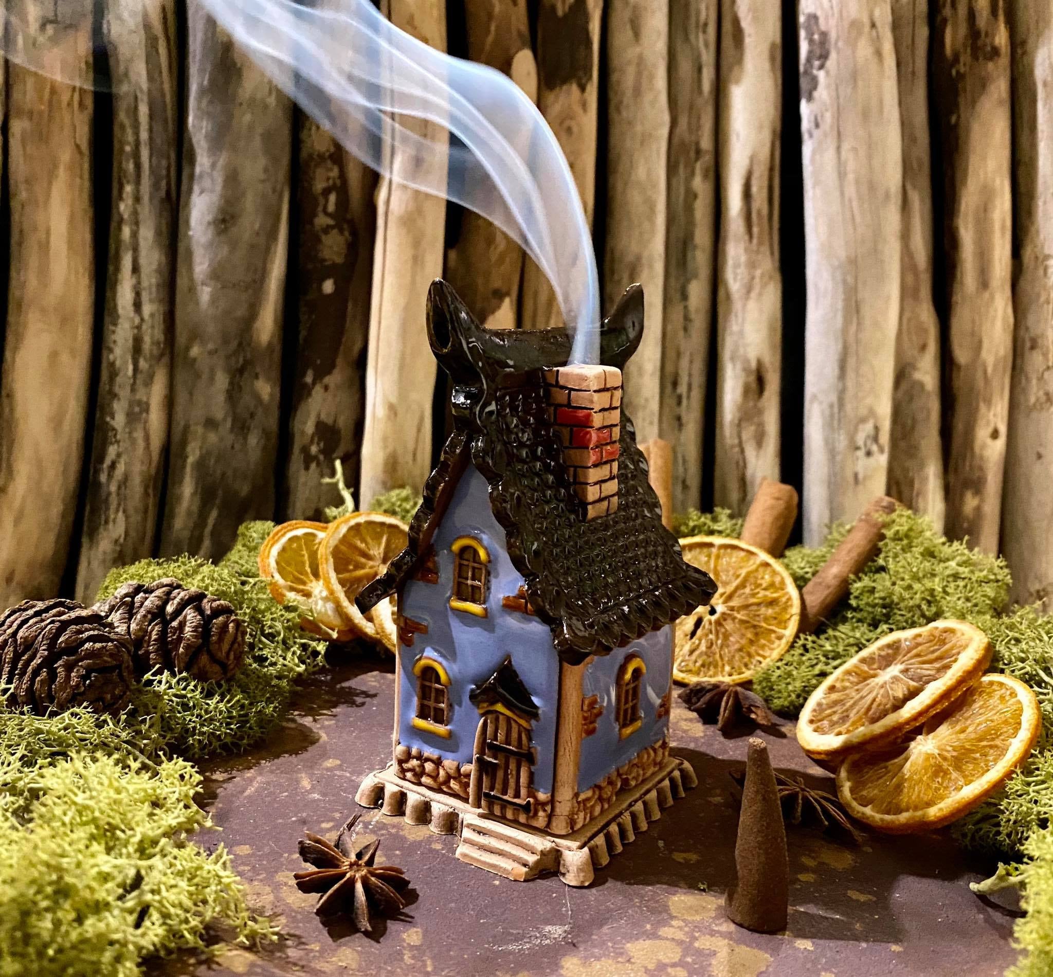 Ceramic Incense House.ceramic Handmade Incense Holders