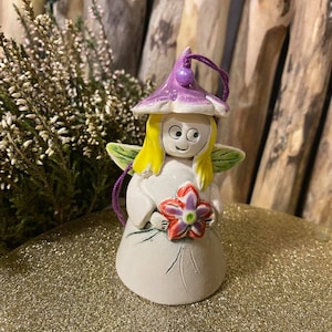Ceramic unique Fairy bells.Home Decoration.Handmade.Ceramic hanging .Original gift.Nice Fairy.Handmade pottery Fairy.Ceramic bells ornaments
