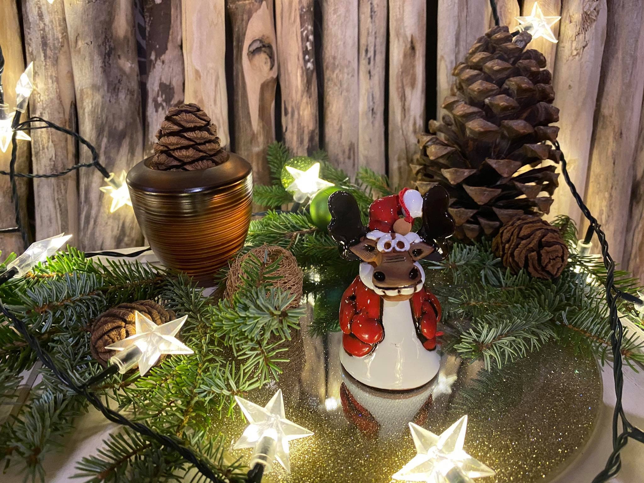 Handmade Ceramic Rudolf Bell: Christmas Tree Ornament, Room Decor - Etsy