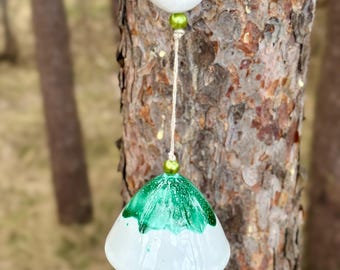 Campana de viento de cerámica "Susurro del bosque"