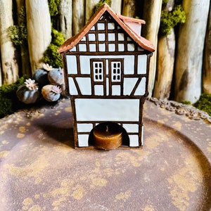 Original Unique Handmade ceramic candlesticks in the form of miniature replicas of real European historic buildings Pottery art with love image 2