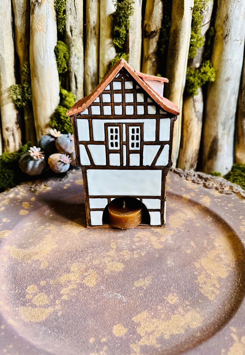Original Unique Handmade ceramic candlesticks in the form of miniature replicas of real European historic buildings Pottery art with love image 2