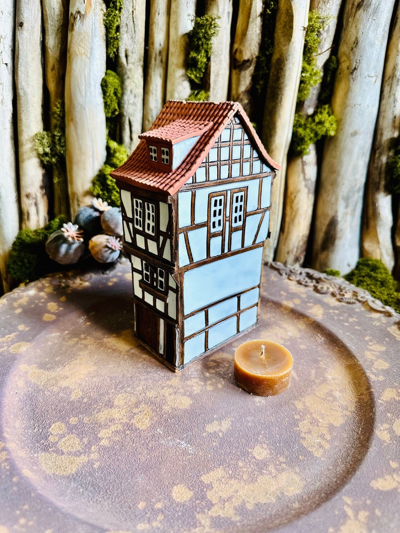 Original Unique Handmade ceramic candlesticks in the form of miniature replicas of real European historic buildings Pottery art with love image 1