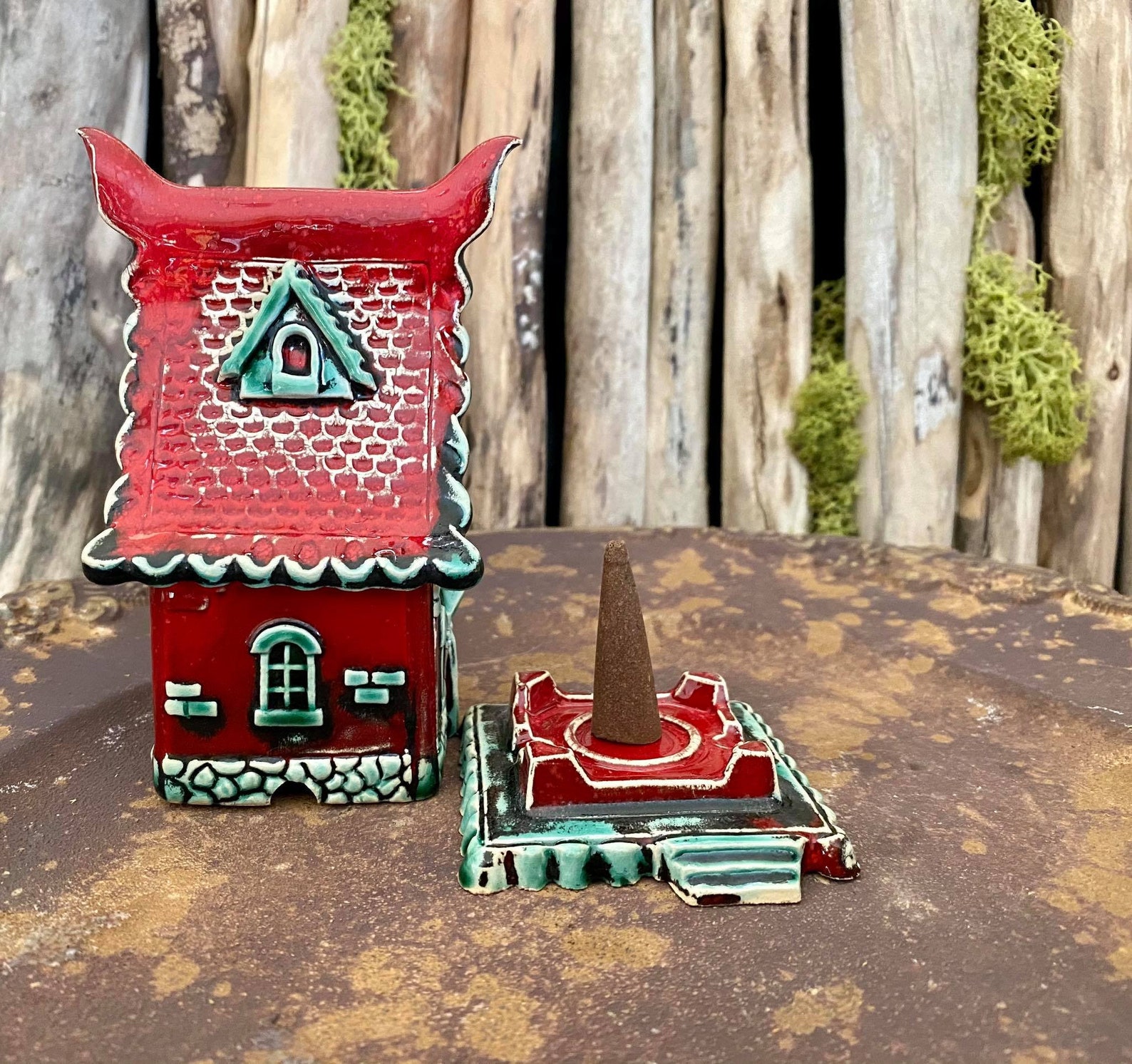 Clay Vintage incense house.Ceramic handmade incense Etsy