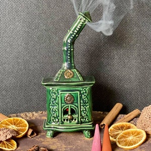Incense holder. Ceramic Incense cone burner. home decor.Room Decoration.Handmade ceramic.Square handmade ceramic stove incense burner.