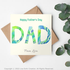 Editable Printable Father&#39;s Day Card, Card for Dad, Happy Father&#39;s Day Card, Thank You Card, Personalized Card, CORJL Custom Card Template
