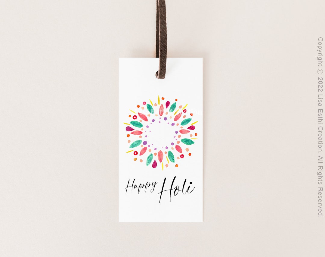 EDITABLE Printable Holi Tags on CORJL, Indian Celebration, Festival of ...