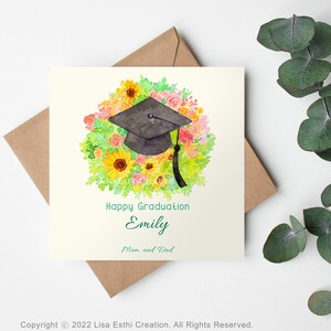 Carte de remise des diplômes modifiable imprimable, carte Happy Graduation Day, remise des diplômes, carte personnalisée, modèle personnalisé CORJL