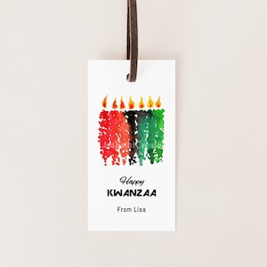 EDITABLE Printable Kwanzaa Gift Tag, African Culture, African Tradition, Happy Kwanzaa Tag, CORJL tag template, Custom Tag, Instant Download