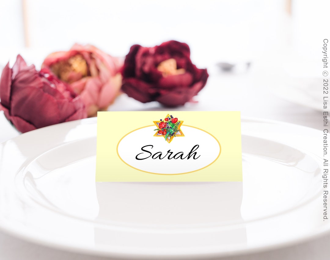EDITABLE Printable Passover Name Place Card, Passover Decoration, DIY ...